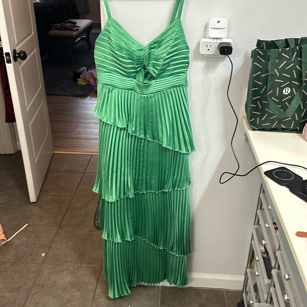 The A&F Giselle Pleated Tiered Maxi Dress